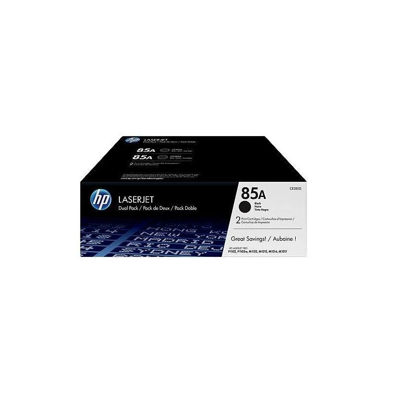 HP CE285A Black Pack of 2 Original Toner Cartridges - 85A