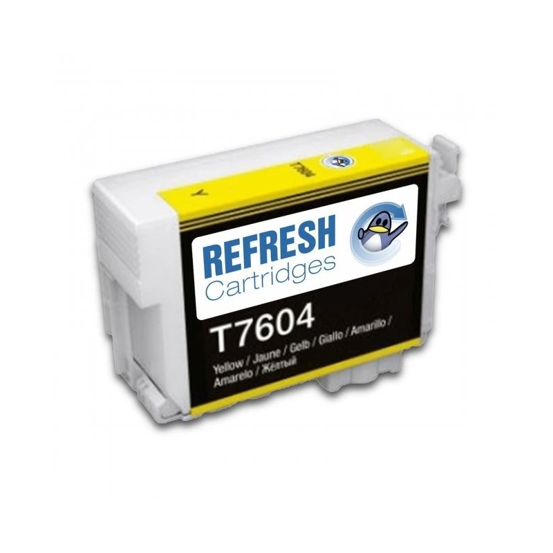 Epson T7604 Yellow Compatible Pigment Ink Cartridge - Replaces C13T76044010