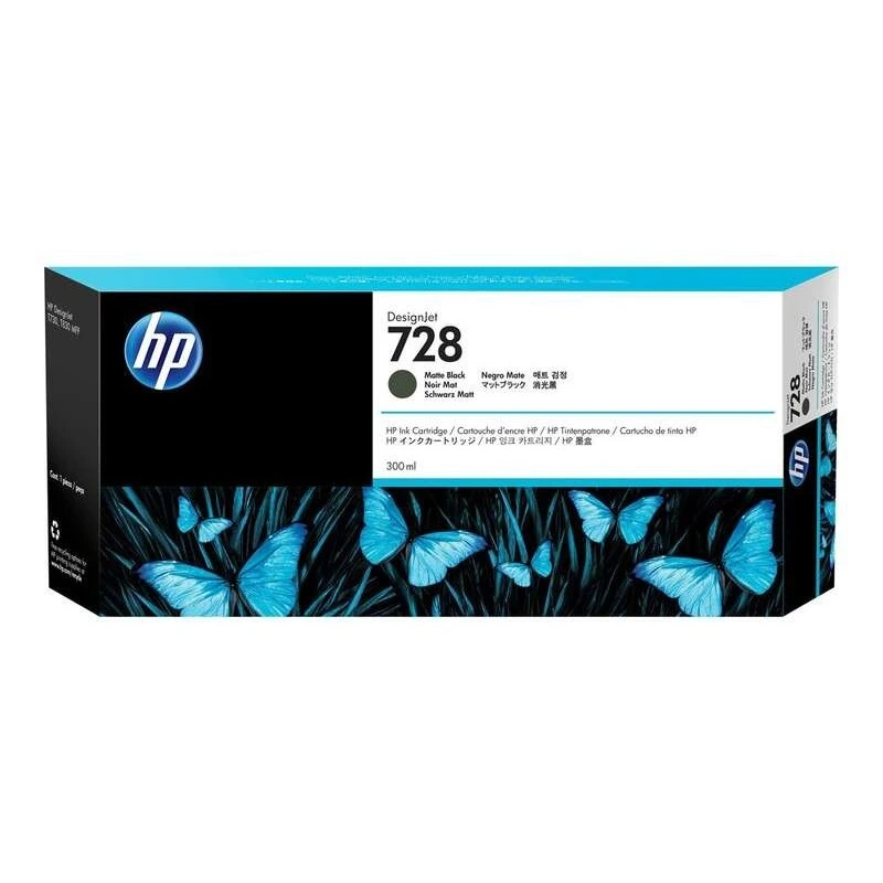 HP 728 Noir Mate Cartouche d'encre Original - F9J68A