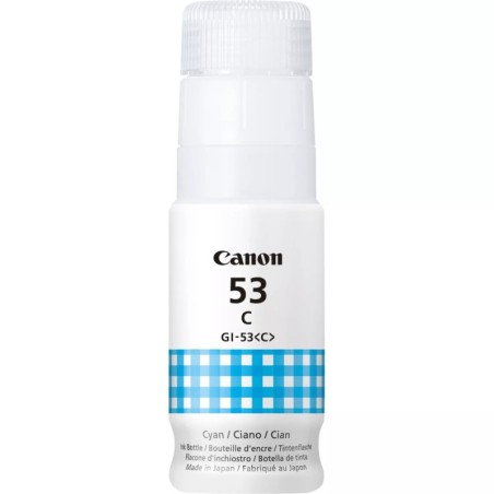 Bouteille d'encre cyan originale Canon GI53 - GI53C/4673C001