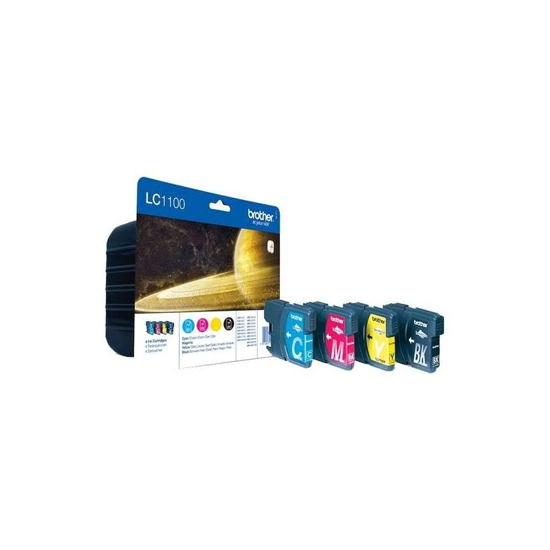 Brother LC1100 Pack de 4 Cartuchos de Tinta Originales - LC1100VALBP