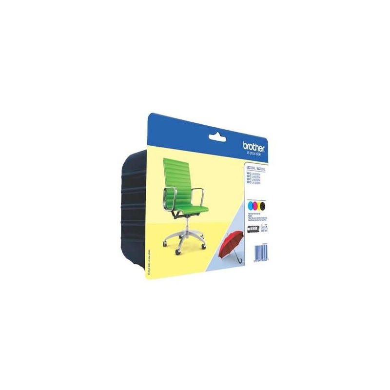 Brother LC229XL/LC225XL Pack de 4 Cartouches d'Encre Originales - LC229XLVALBP