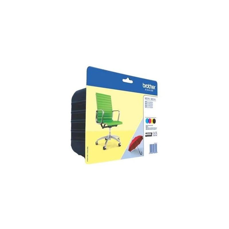 Brother LC229XL/LC225XL Pack de 4 Cartouches d'Encre Originales - LC229XLVALBP