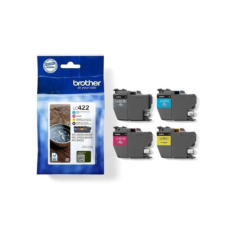 Brother LC422 Pack of 4 Original Ink Cartridges - LC422VAL
