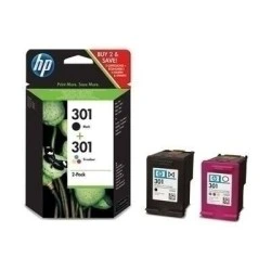 HP 301 Black + Colour Pack of 2 Original Ink Cartridges - N9J72AE
