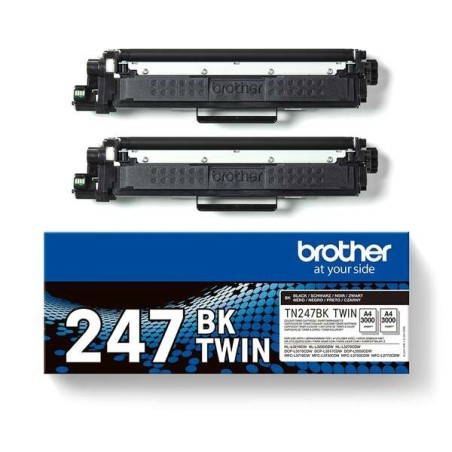 Brother TN247 Preto Pack de 2 Cartuchos de Toner Originais - TN247BKTWIN