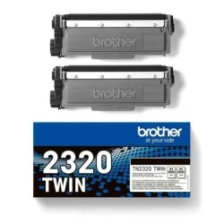 Brother TN2320 Noir Pack de 2 Cartouches de Toner Originaux - TN2320TWIN