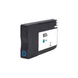 HP 937e XL Tinteiro Ciano Pigmentada Genérico - Substitui 4S6W6NE/4S6W2NE (Chip reforçado contra atualizações)