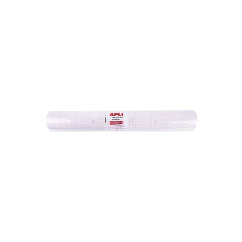 Apli Transparent Polypropylene Roll 20x0,50m 80m microns - Repositionable Adhesive - Easy Peel System - Precision Grid - High