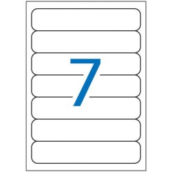 Apli Pack of 175 File Labels 190x38mm - 25 Sheets x 7 Labels - Blunt Edges - Permanent Adhesive - White Color