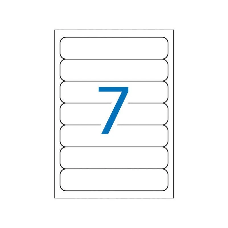 Apli Pack of 175 File Labels 190x38mm - 25 Sheets x 7 Labels - Blunt Edges - Permanent Adhesive - White Color