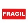 Apli Roll of 200 FRAGILE Signage Labels 100x50mm - Permanent Adhesive - White Letters on Red Background
