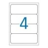 Apli Pack of 100 Rectangular File Labels 190x61mm - 25 Sheets per 4 Labels - Permanent Adhesive - Blunt Edges - White Color