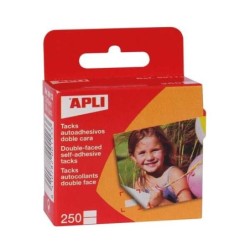 Apli Pack de 250 punaises autocollantes double face 12x16 mm - Idéal pour les photos, le scrapbooking et les travaux manuels