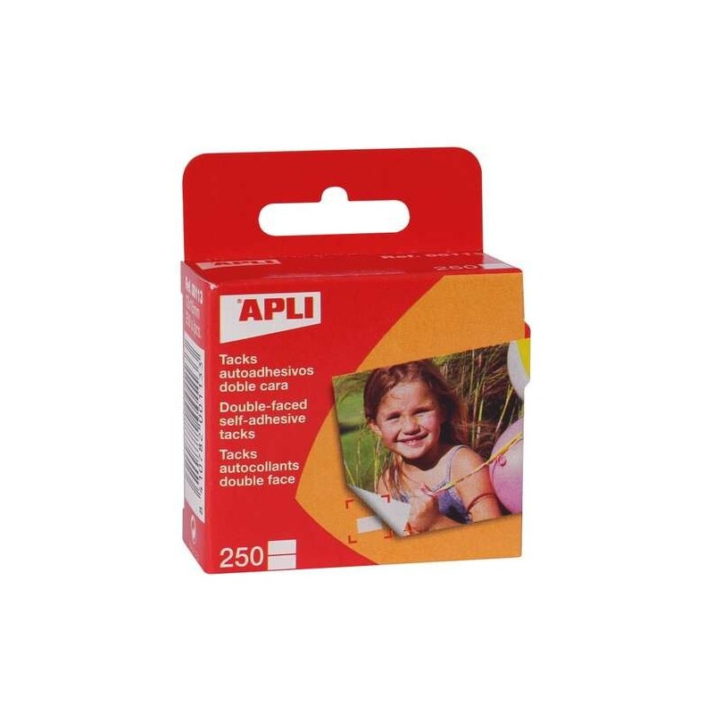 Apli Pack de 250 punaises autocollantes double face 12x16 mm - Idéal pour les photos, le scrapbooking et les travaux manuels