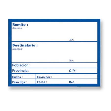 Apli Roll of 200 Shipping Labels with Pre-Printed Text - Size 109x82mm - Color White/Blue