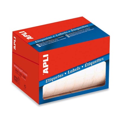 Apli Roll of 400 Rectangular Labels 53x82mm - Permanent Adhesive - Blunt Edges - Suitable for Manual Writing - White Color