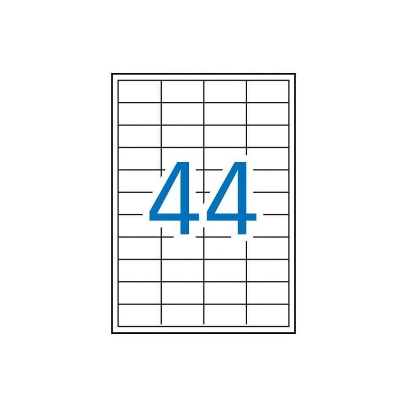 Apli Pack of 4,400 Rectangular Labels 48,5x25,4mm - 100 Sheets for 44 Labels - Permanent Adhesive - Straight Edges - White Color