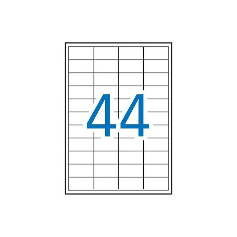 Apli Pacote de 4.400 Etiquetas Retangulares 48,5x25,4mm - 100 Folhas para 44 Etiquetas - Adesivo Permanente - Bordas Retas