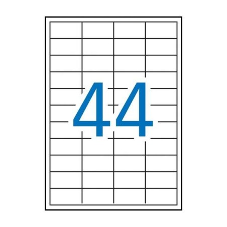Apli Pack of 4,400 Rectangular Labels 48,5x25,4mm - 100 Sheets for 44 Labels - Permanent Adhesive - Straight Edges - White Color