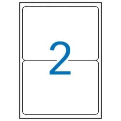 Apli Pack de 200 Etiquettes Rectangulaires 199,6x144,5mm - 100 Feuilles pour 2 Etiquettes - Adhésif Permanent - Bords émoussés