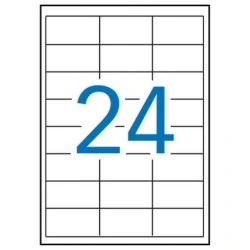 Apli Pack de 12 000 Etiquettes Rectangulaires 64,6x33,8mm - 500 Feuilles par 24 Etiquettes - Adhésif Permanent - Bords Droits
