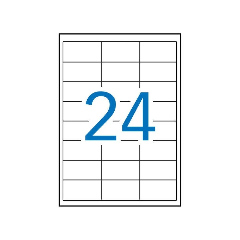 Apli Pack of 12,000 Rectangular Labels 64,6x33,8mm - 500 Sheets per 24 Labels - Permanent Adhesive - Straight Edges - White