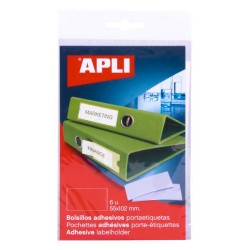Pochettes adhésives Apli pour étiquettes - 55 x 102 mm - Modifiez les informations sur l'étiquette selon vos besoins - Contient