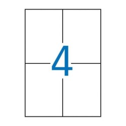 Apli Pacote de 400 Etiquetas Removíveis 105x148mm - 100 Folhas x 4 Etiquetas - Bordas Retas - Permite Remoção sem Deixar