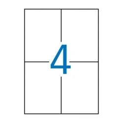 Apli Pacote de 400 Etiquetas Removíveis 105x148mm - 100 Folhas x 4 Etiquetas - Bordas Retas - Permite Remoção sem Deixar