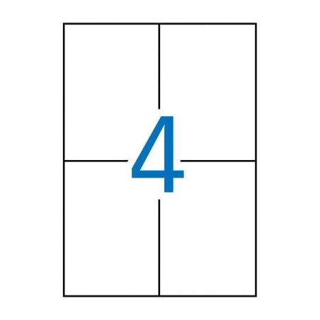 Apli Pacote de 400 Etiquetas Removíveis 105x148mm - 100 Folhas x 4 Etiquetas - Bordas Retas - Permite Remoção sem Deixar
