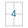 Apli Pack de 400 Etiquettes Amovibles 105x148mm - 100 Feuilles x 4 Etiquettes - Bords Droits - Permet le Retrait sans Laisser