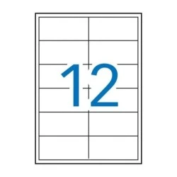 Apli Pack de 1.200 Etiquetas Rectangulares 97x42,4mm - 100 Hojas por 12 Etiquetas - Cantos Rectos - Adhesivo Removible