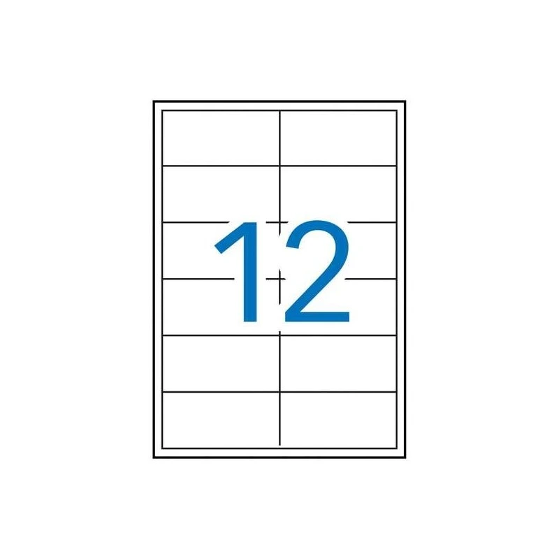 Apli Pack de 1.200 Etiquetas Rectangulares 97x42,4mm - 100 Hojas por 12 Etiquetas - Cantos Rectos - Adhesivo Removible