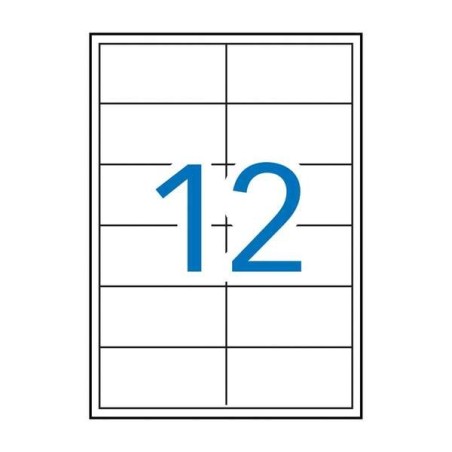 Apli Pack of 1,200 Rectangular Labels 97x42,4mm - 100 Sheets for 12 Labels - Straight Edges - Removable Adhesive - Allows