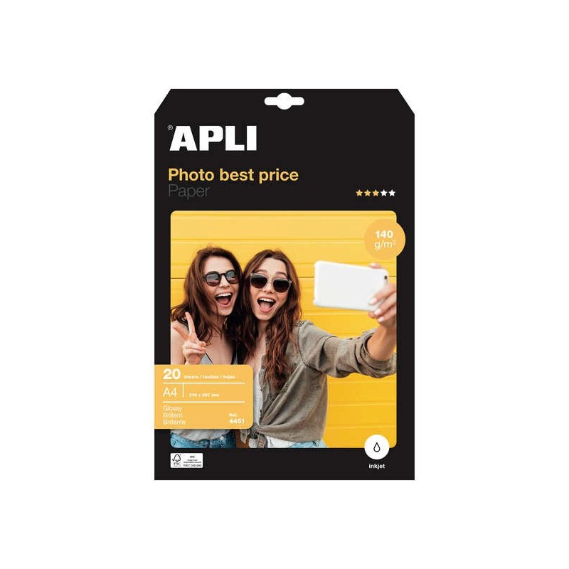 Apli Papel Fotografico Photobasic A4 140g 20 Hojas