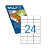 Multi3 Lot de 2 400 étiquettes blanches bords droits taille 70 x 37 mm avec adhésif permanent pour usages multiples