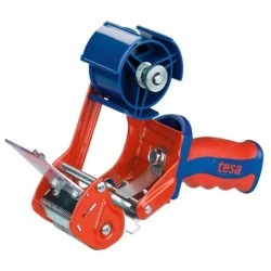 Tesa 6400 Comfort Sealer for Rolls up to 50mm - Protected Blade System - Manually Adjustable Tension - Red/Blue Color