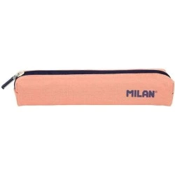 Milan Serie 1918 Mini Round Pencil Case - Fabric Resistant to Breaks and Tears - Measurements 20,5x4,5x5cm - Color Pink
