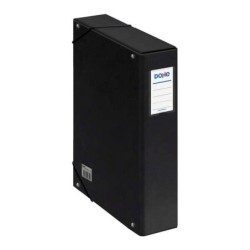 Dohe Project Box Lomo 7cm - Cardboard Lined with Printed and Laminated Paper - Closure with Rubber Bands - Black Color
