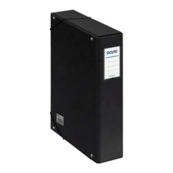 Dohe Project Box Lomo 7cm - Cardboard Lined with Printed and Laminated Paper - Closure with Rubber Bands - Black Color