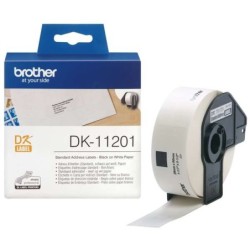Brother DK11201 - Étiquettes d'adresse originales prédécoupées - 29x90 mm - 400 unités - Texte noir sur fond blanc