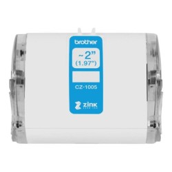 Brother CZ1005 Rolo de Etiquetas Originais de Tamanho Personalizado - Largura 50mm x 5 metros - Zero Ink