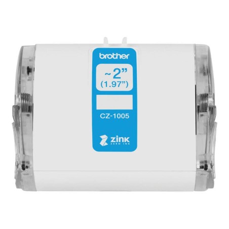 Brother CZ1005 Rolo de Etiquetas Originais de Tamanho Personalizado - Largura 50mm x 5 metros - Zero Ink