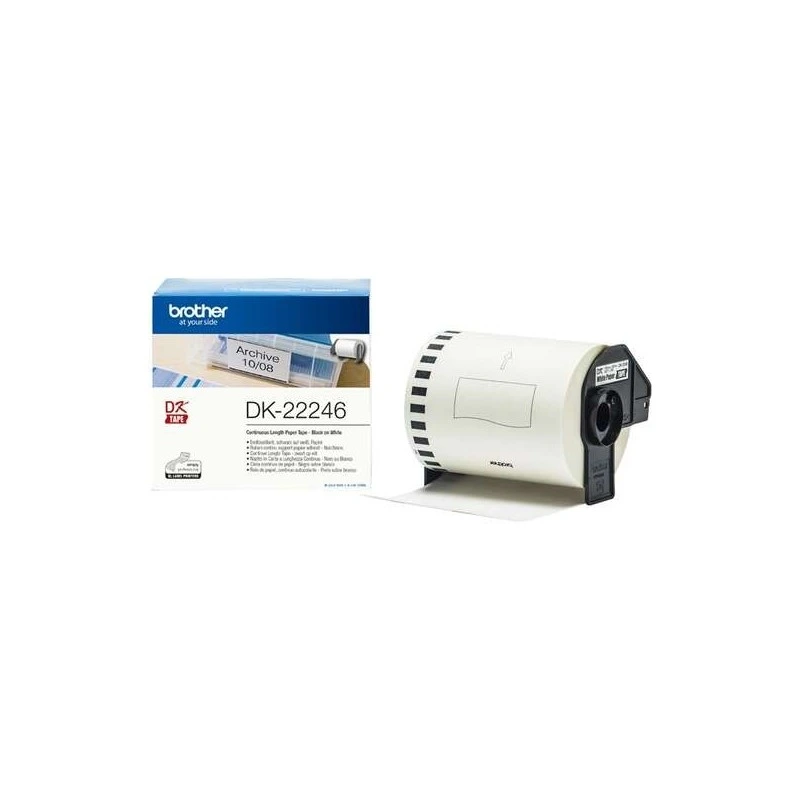 Brother DK22246 - Étiquettes originales au format personnalisé - Largeur 103 mm x 30,48 mètres - Texte noir sur fond blanc