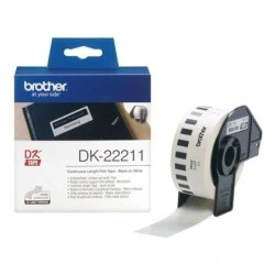 Brother DK22211 - Original Custom Size Labels - Width 29mm x 15,24 meters - Black text on white background