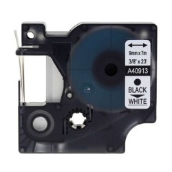 Dymo D1 40913 Cinta de Etiquetas Generica para Rotuladora - Texto negro sobre fondo blanco - Ancho 9mm x 7 metros - Reemplaza