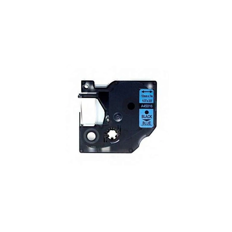Dymo D1 45016 Ruban d'Étiquettes Générique pour Étiqueteuse - Texte Noir sur Fond Bleu - Largeur 12mm x 7 mètres