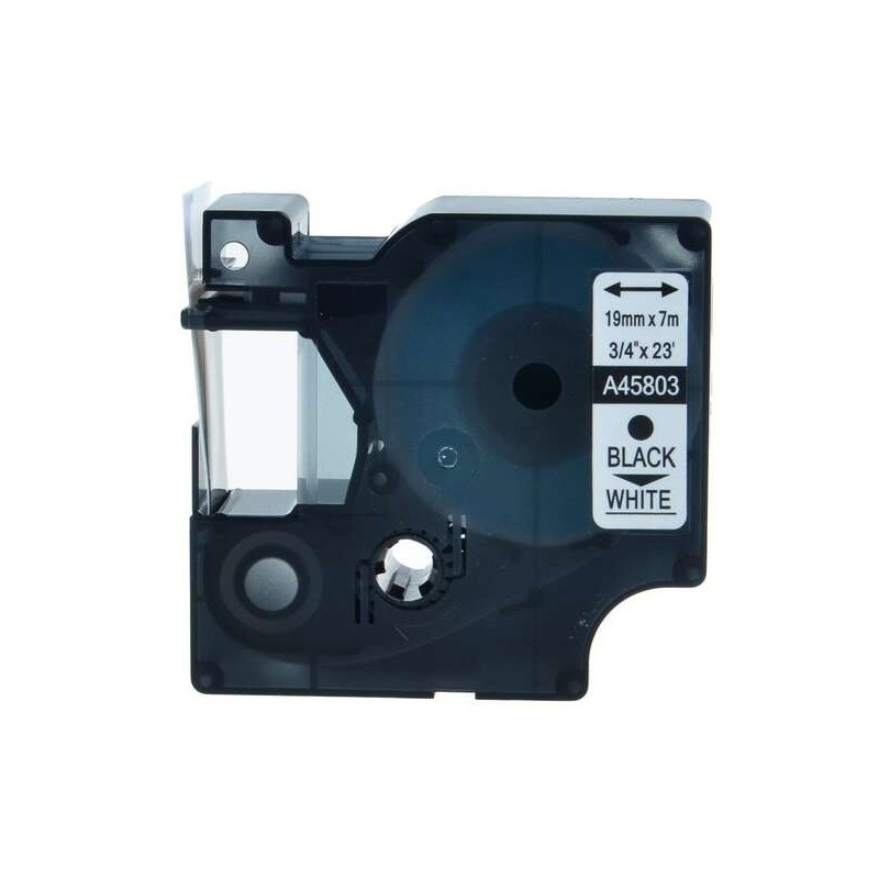 Dymo D1 45803 Ruban d'Étiquettes Générique pour Étiqueteuse - Texte Noir sur Fond Blanc - Largeur 19mm x 7 mètres