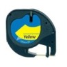 Dymo LetraTag S0721620 Cinta de Etiquetas Generica para Rotuladora - Texto negro sobre fondo amarillo - Ancho 12mm x 4 metros